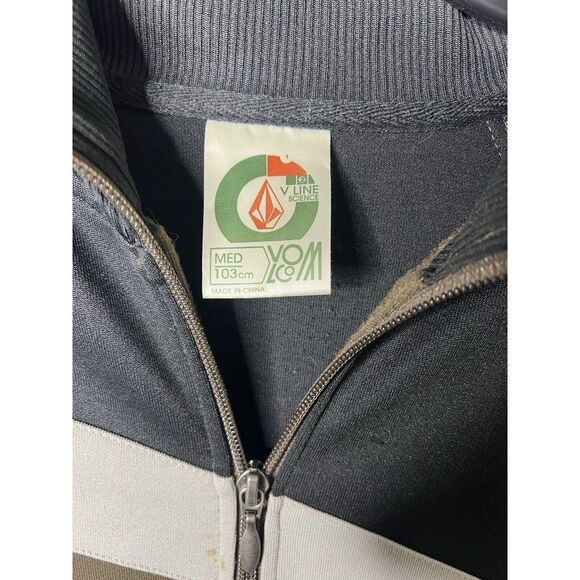 Volcom Sweatshirt Mens Medium Black Track Jacket Sweater Knit Full Zip Casual - Picture 8 of 11